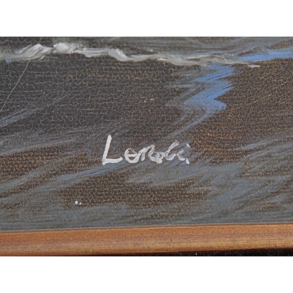 Sailing Ship Oil Painting 22x18 Lendi Signed on Canvas Framed Original - Picture 5 of 15